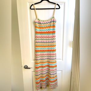 VRG GRL Long Lunch Knit Striped Midi Dress // Multi - L - NWT